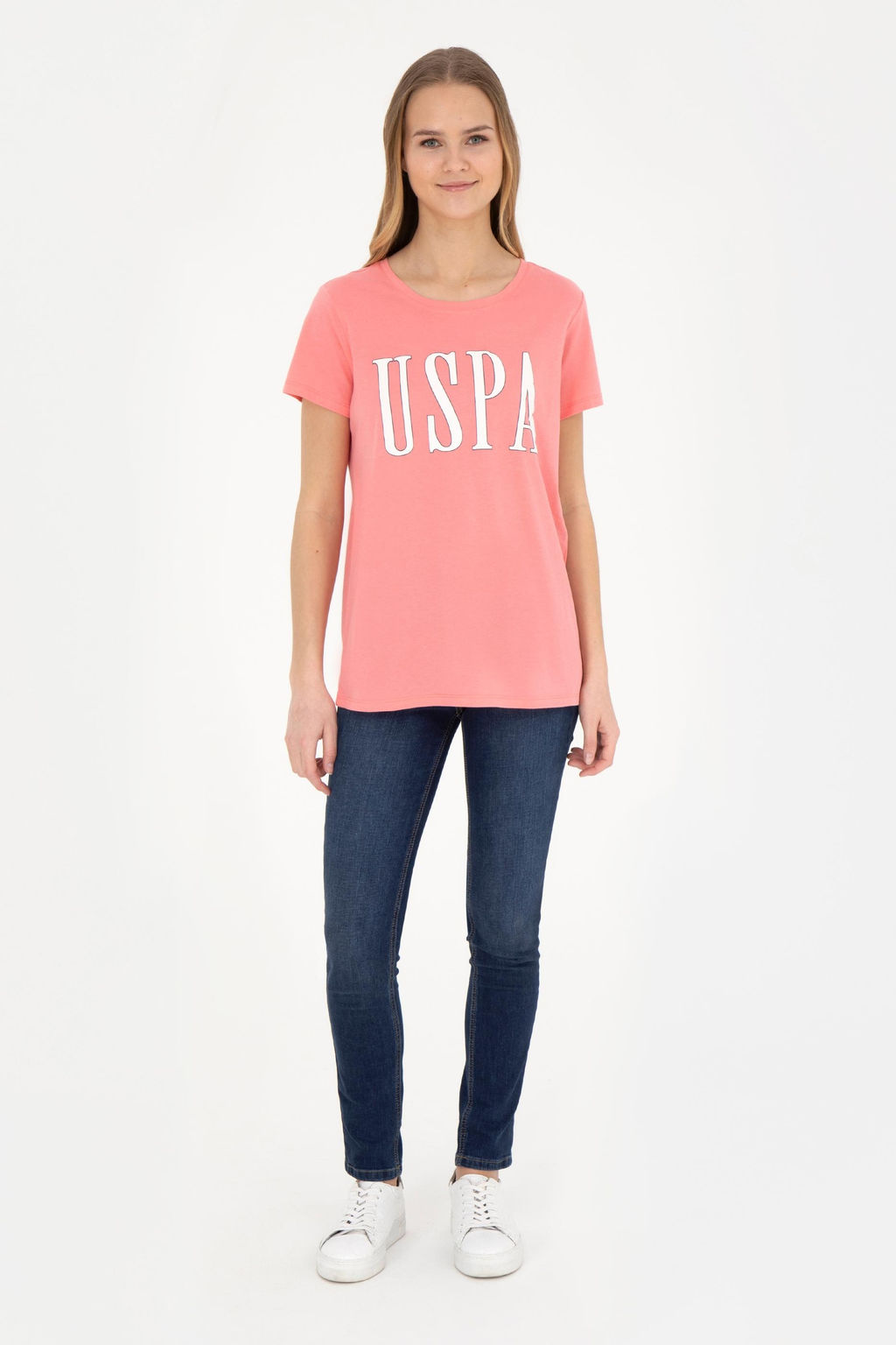 Женская неоново-розовая футболка с круглым вырезом - U.s. polo assn фото 11