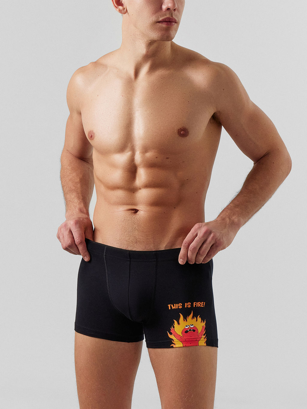 Цена за 2 штуки! ТРУСЫ МУЖСКИЕ черный +печать3 411134