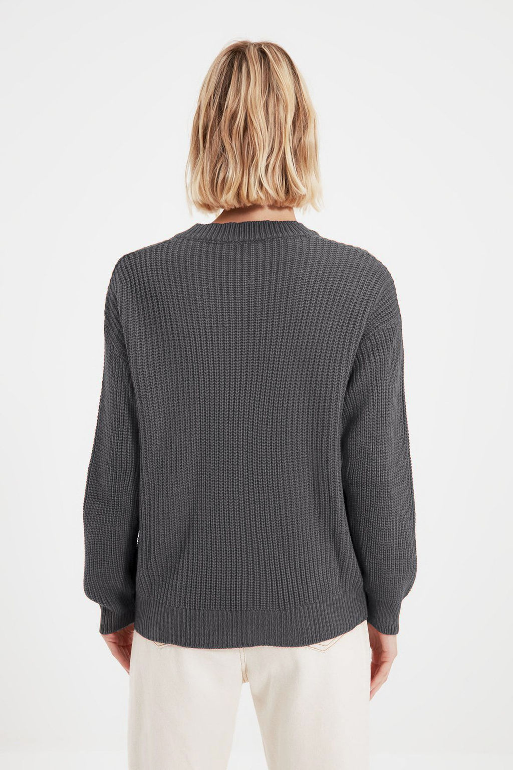 Bordo Ajurlu/Delikli V Yaka Triko Kazak TWOAW21KZ0690 - Trendyolmilla фото 19