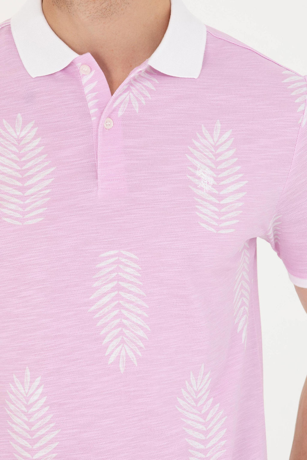 U. S. Polo Assn Мужская розовая футболка с воротником-поло - U.s. polo assn фото 7