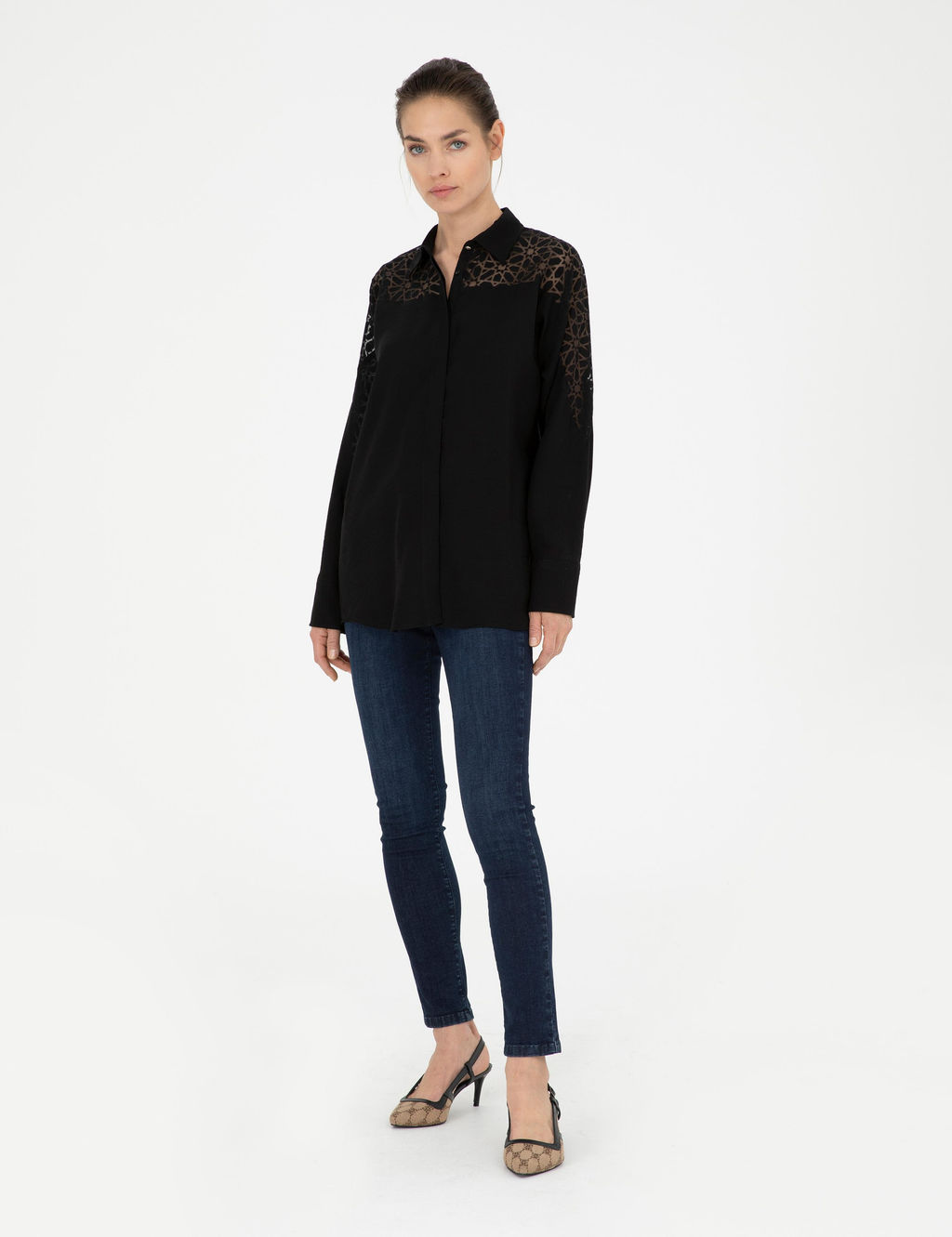 Siyah Comfort Fit Uzun Kollu G_mlek