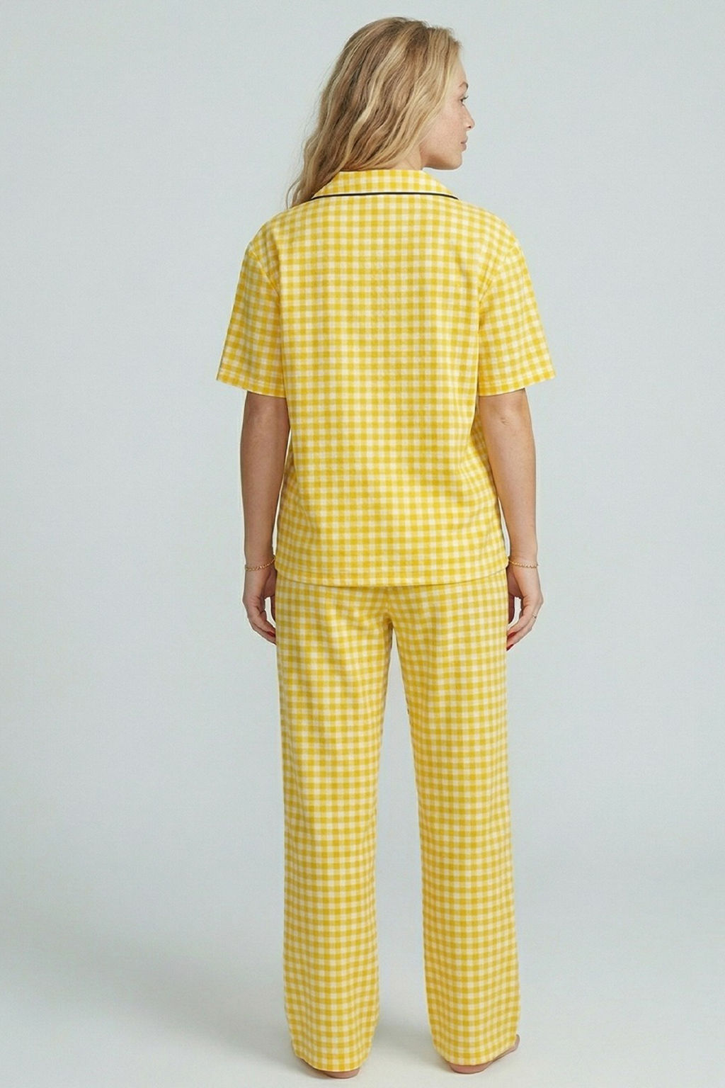 Sar_ Ekose / Kareli Nak__ ve Biyeli _rme Pijama Tak_m_ THMAW27PT00106 - Trendyolmilla фото 4