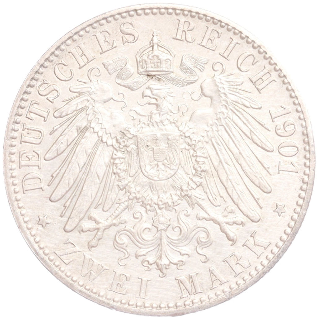 2 марки 1901 года Германия (Пруссия) 200 лет Пруссии