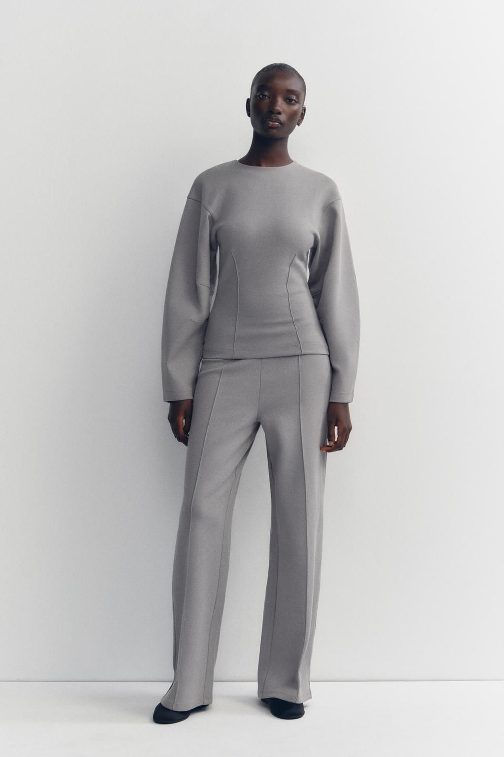 FITTED INTERLOCK SWEATSHIRT - Zara фото 12