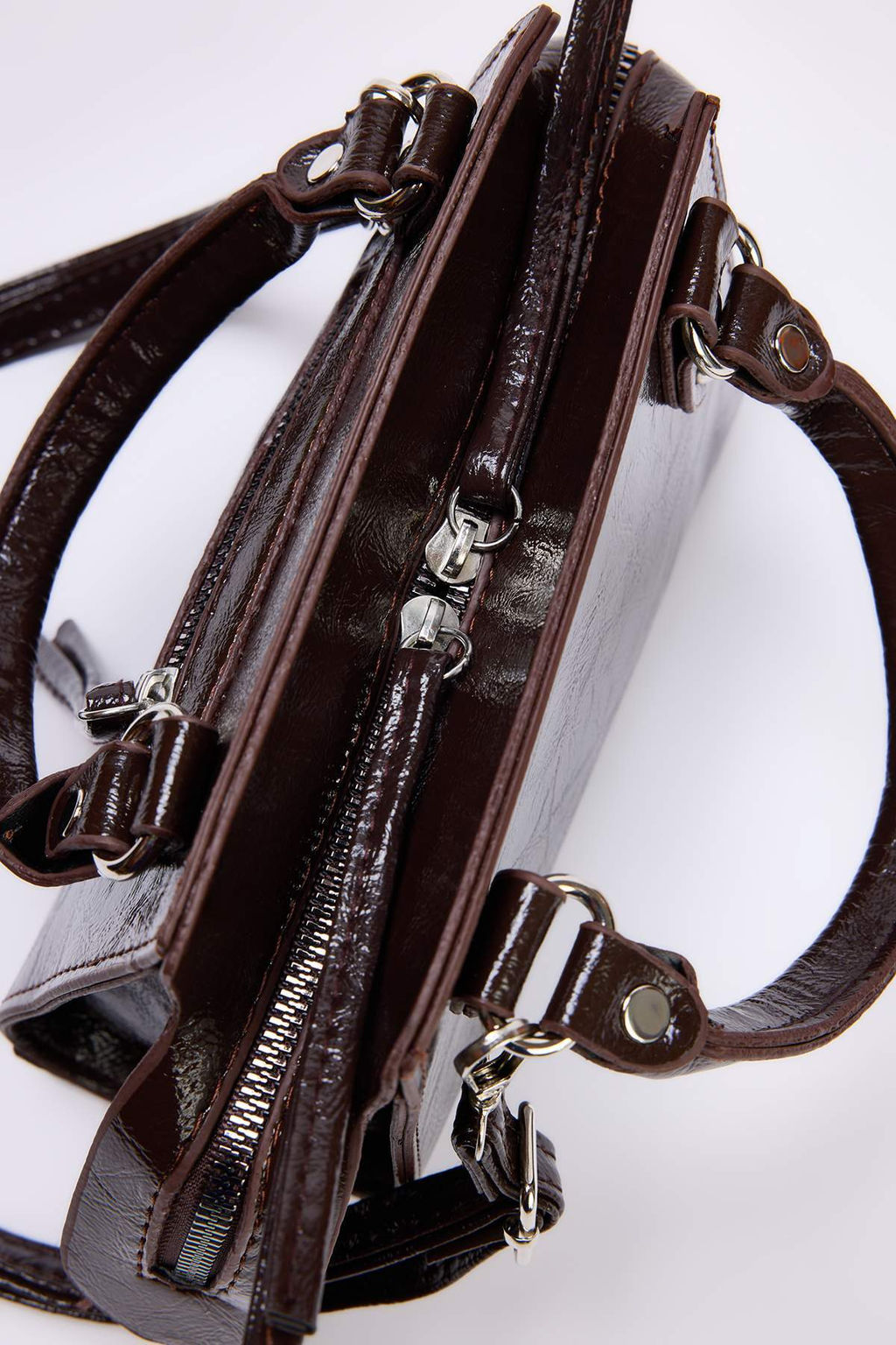 Koyu Kahverengi Capraz Ask?l? Kad?n Mini Boy Tote Canta TWOAW25OC00004 - Trendyolmilla фото 4