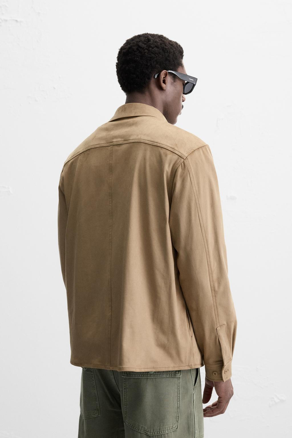 LIGHTWEIGHT FAUX SUEDE OVERSHIRT - Zara фото 3