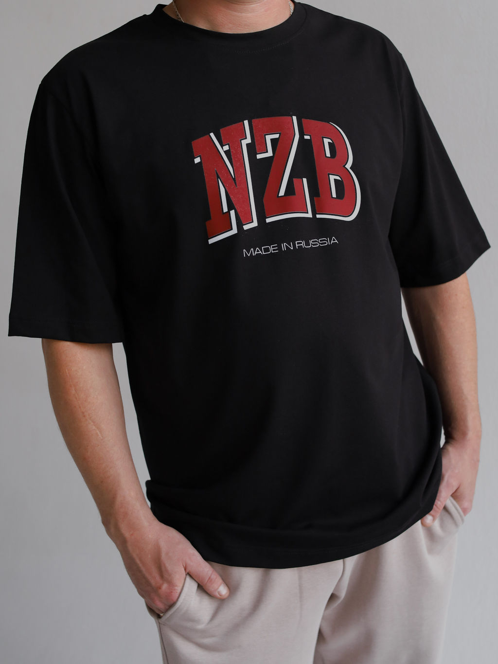 Футболка овер NZB unisex, черная - Inzibe фото 2