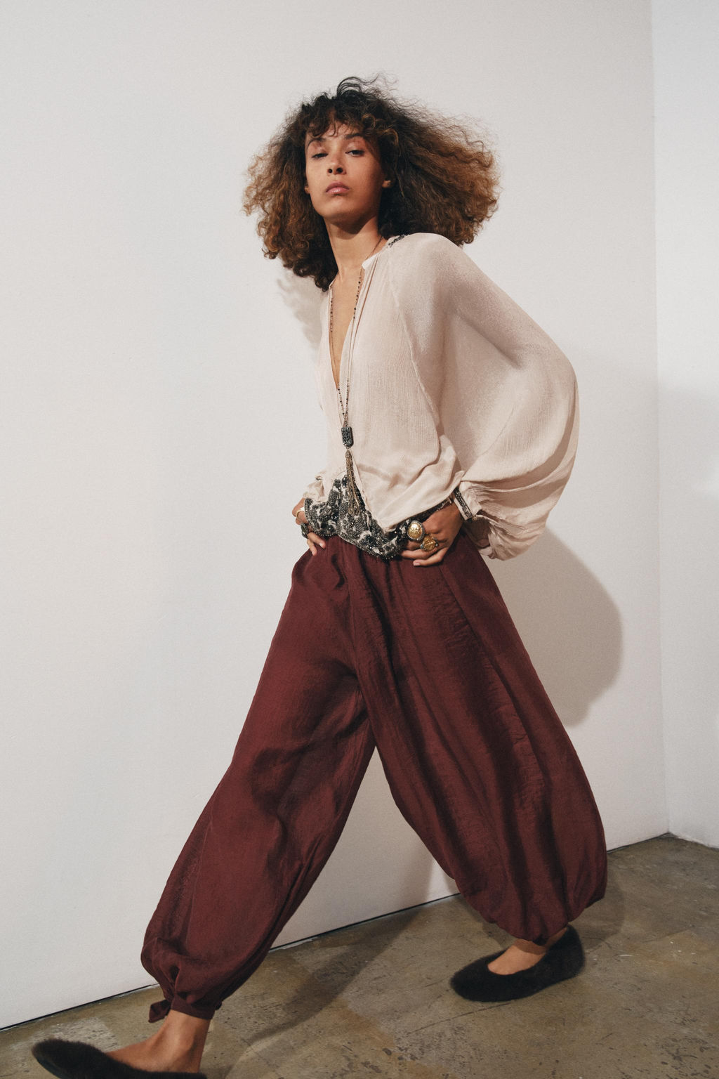ZW COLLECTION TIE WAIST BLOOMER TROUSERS