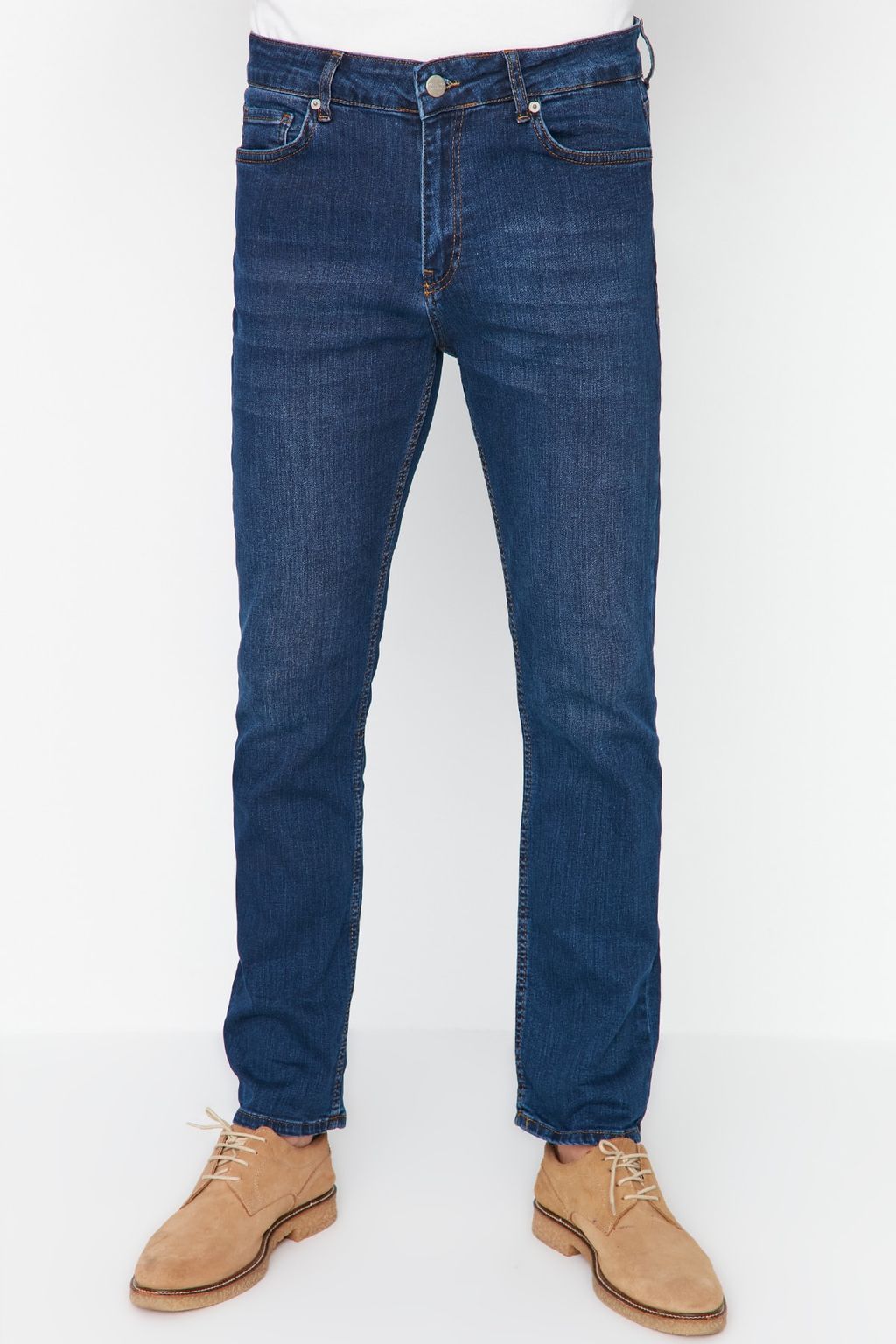 TRENDYOL MAN Lacivert Esnek Kumas Regular Fit Jeans Kot Pantolon TMNAW23JE00036 - Trendyolmilla фото 2