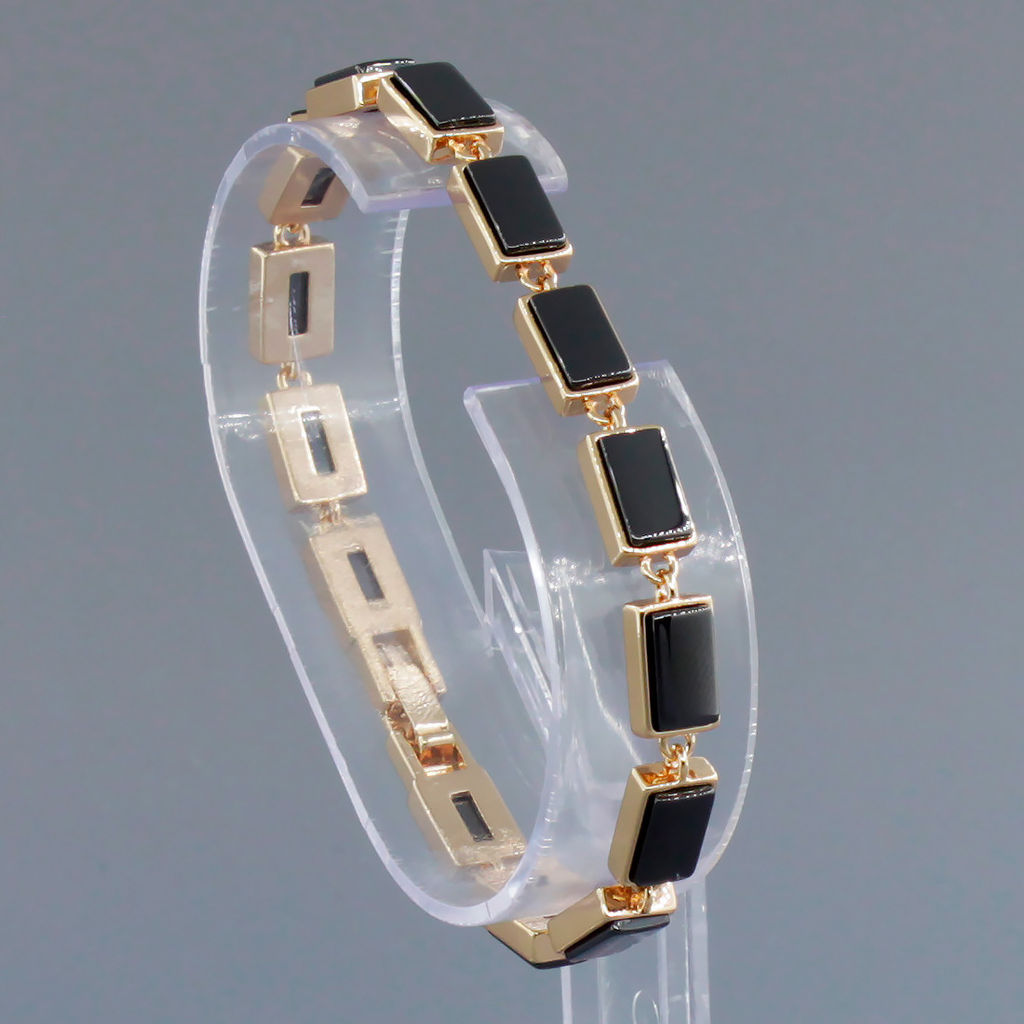 Браслет Канти из черной керамики покрытие под золото - Agat77 фото 2