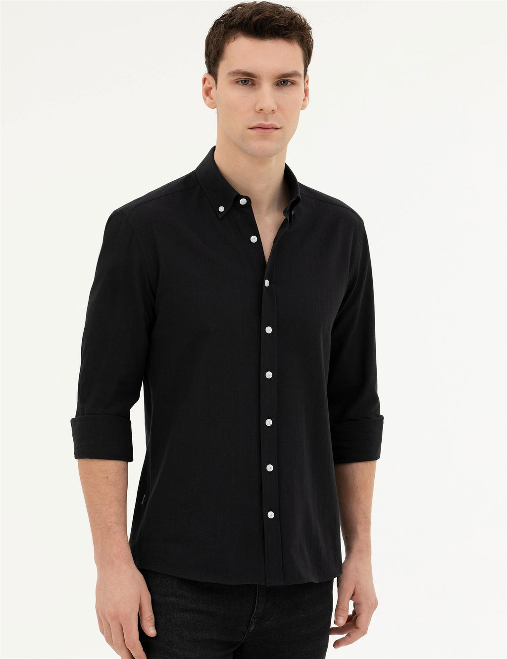 Siyah Slim Fit Uzun Kollu G_mlek - Pierre cardin фото 3
