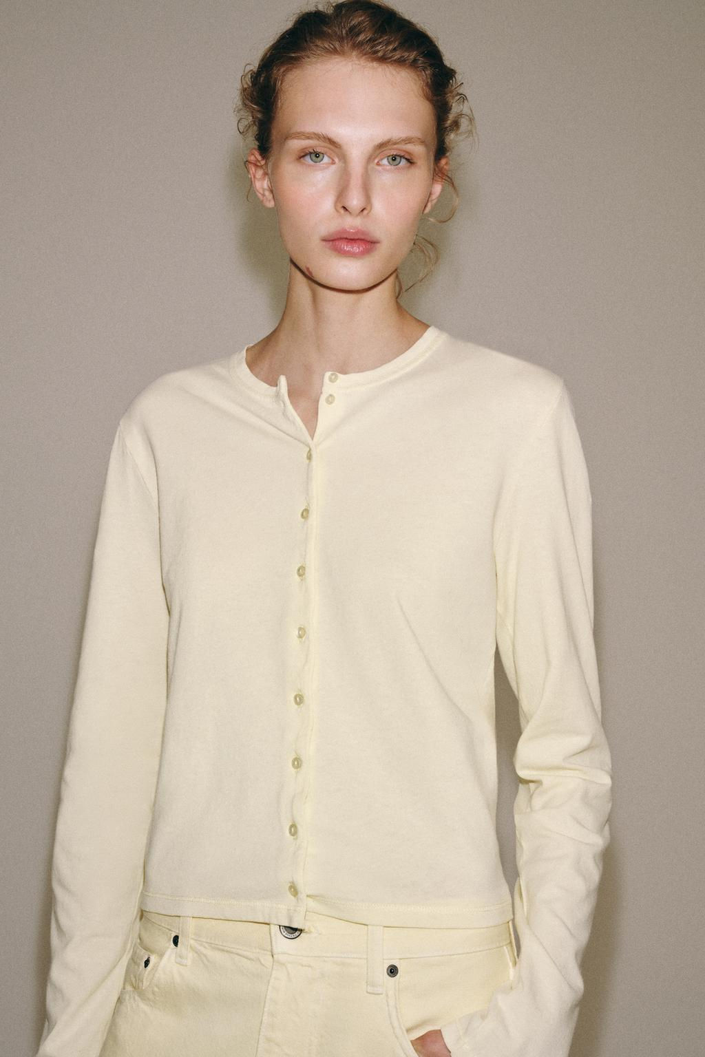 100% COTTON BUTTON-UP T-SHIRT - Zara фото 2