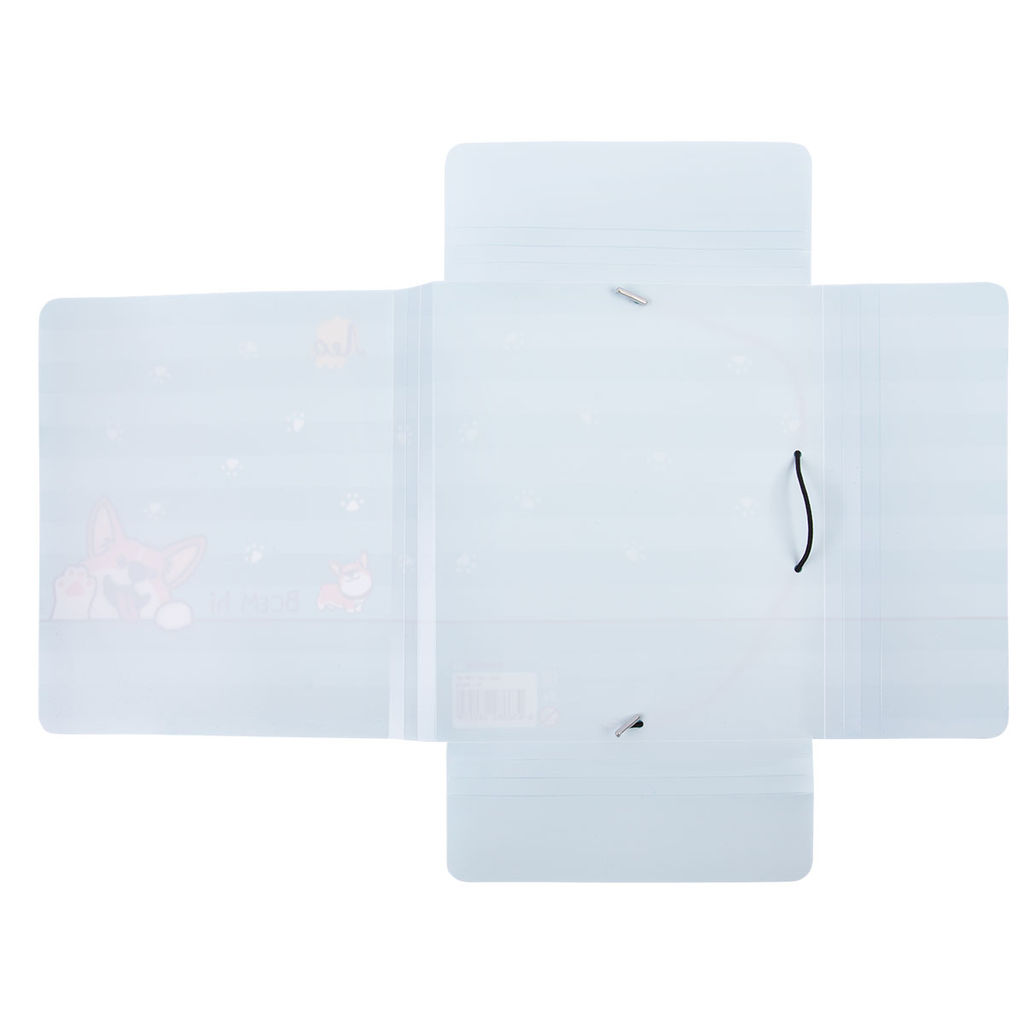 Лео Учись Папка на резинке A5 LRF-07 450 мкм 25 мм песок 6 шт. 04-Корги