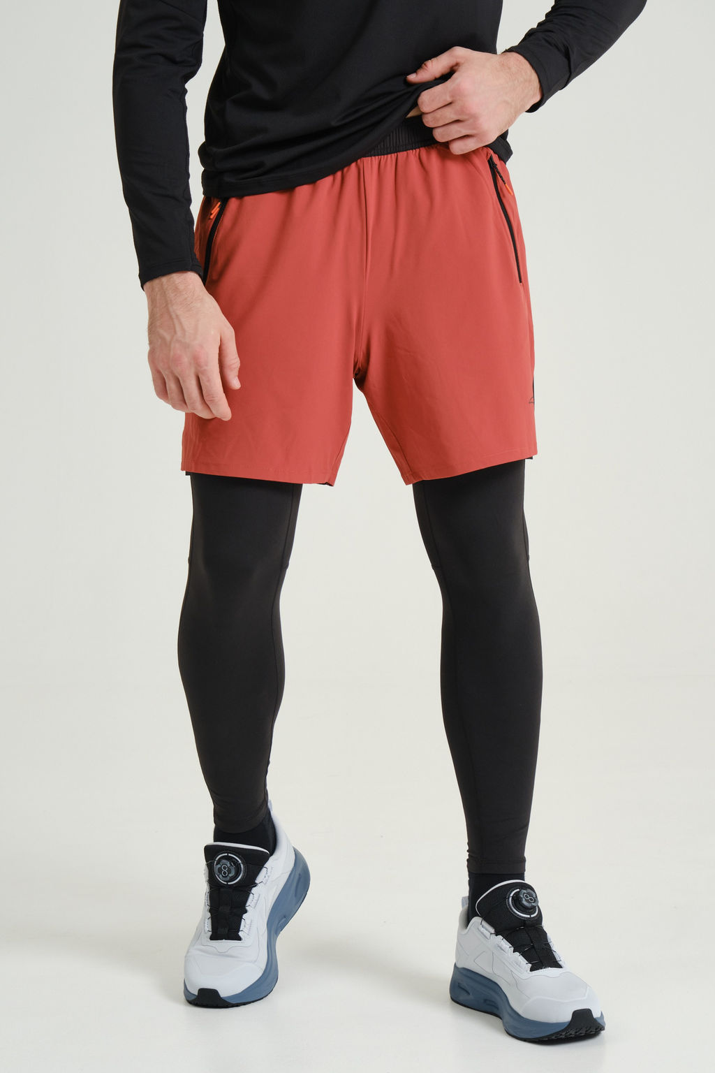 Тайтсы 2-в-1 Красный/Черный