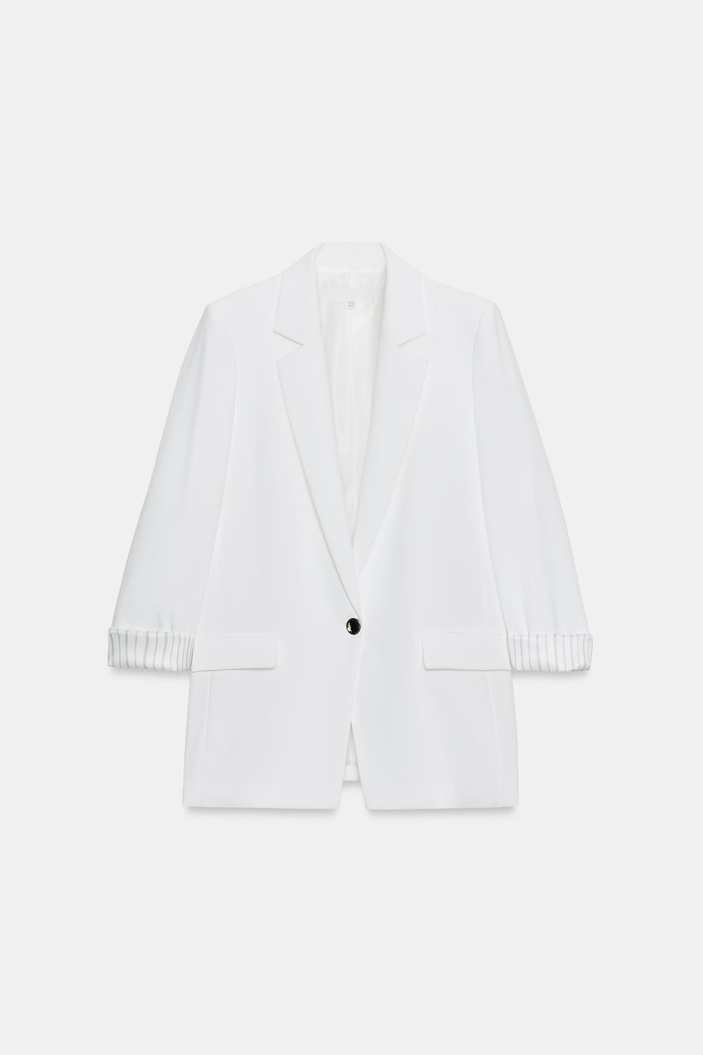 BLAZER MANGA REMANGADA PU?O ESTAMPADO / Blanco roto - Zara фото 6