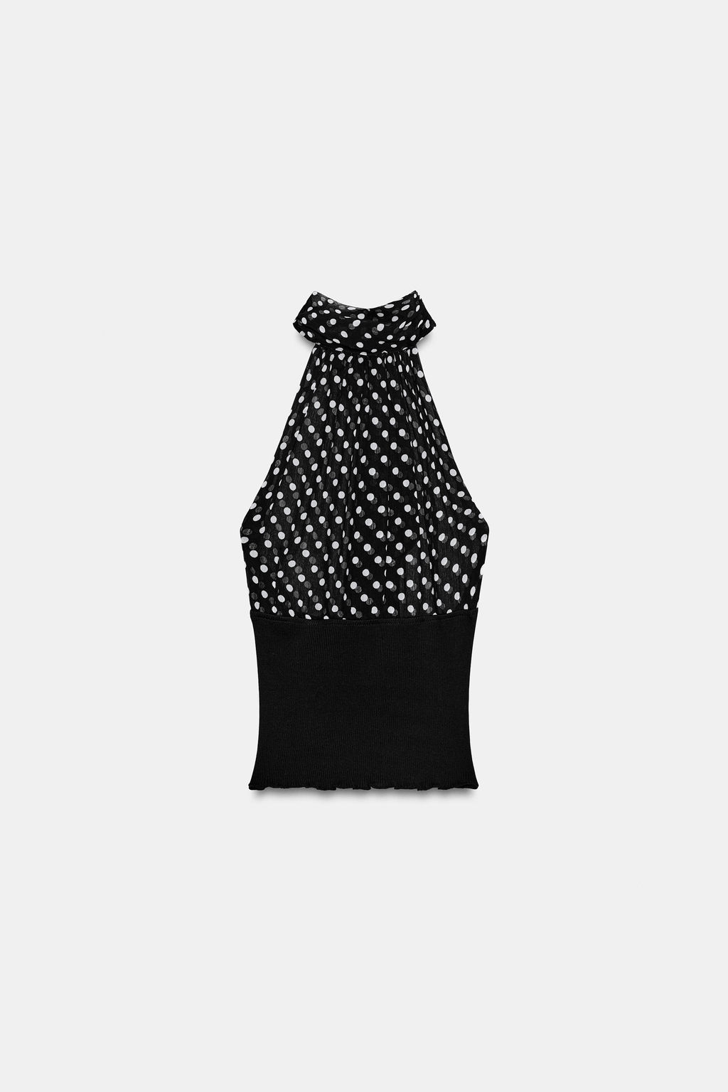 TOP HALTER LUNARES / Blanco / Negro - Zara фото 7