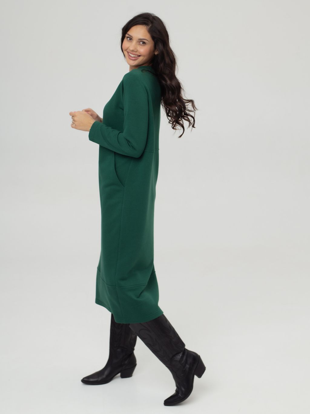 Платье с подрезами зеленый - Vals фото 2