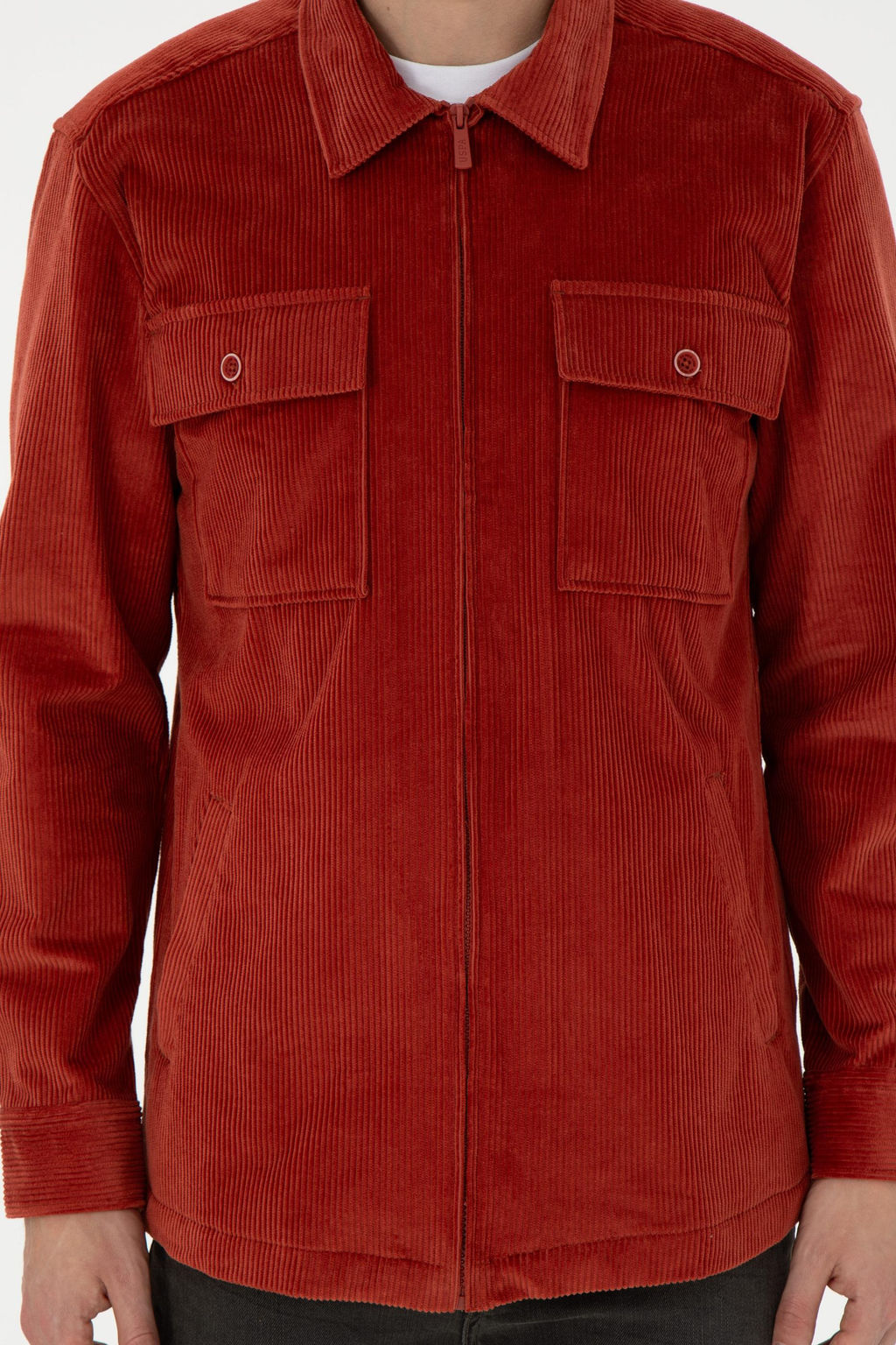 Мужская рубашка с длинным рукавом кирпичного цвета Неожиданная скидка в корзине - U.s. polo assn фото 6