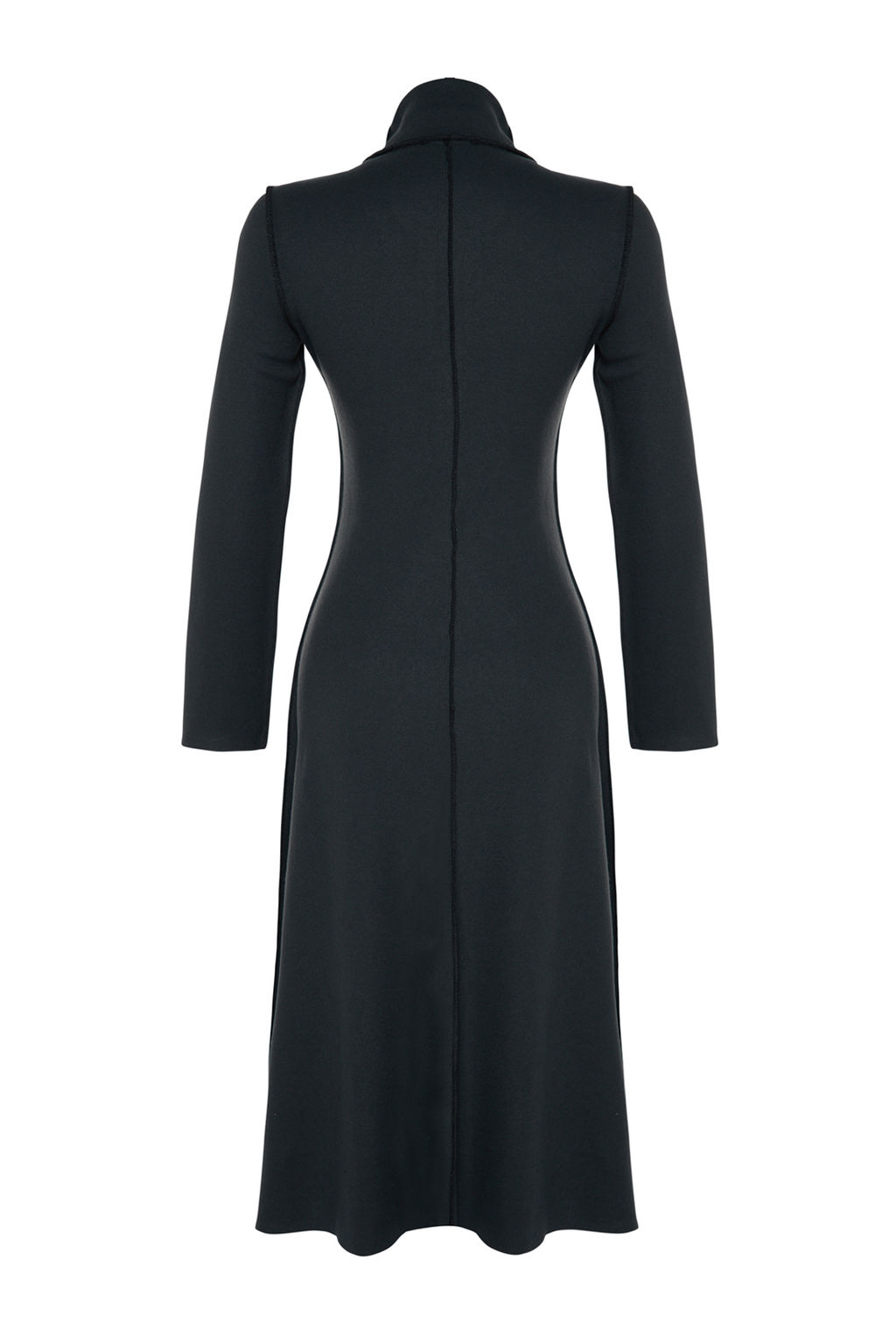 Antrasit Karyoka Dikisli A Kesim/Can Form Selanik/Triko Gorunumlu Midi Orme Elbise TWOAW24EL00333 - Trendyolmilla фото 8