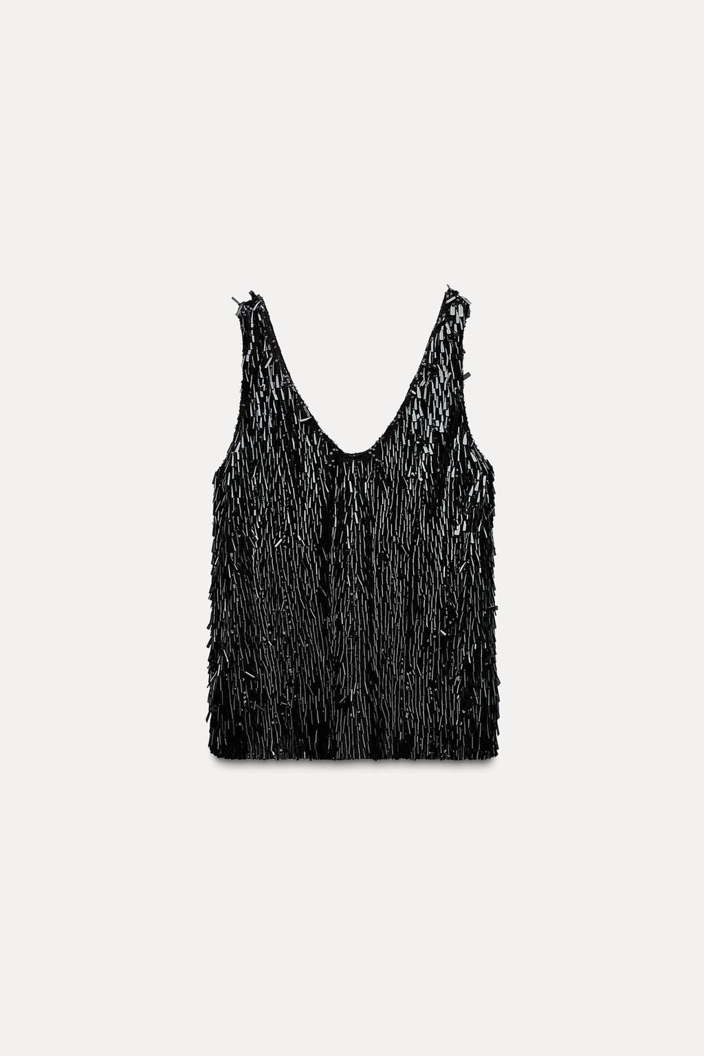 ZW COLLECTION SEQUIN STRAP TOP - Zara фото 7