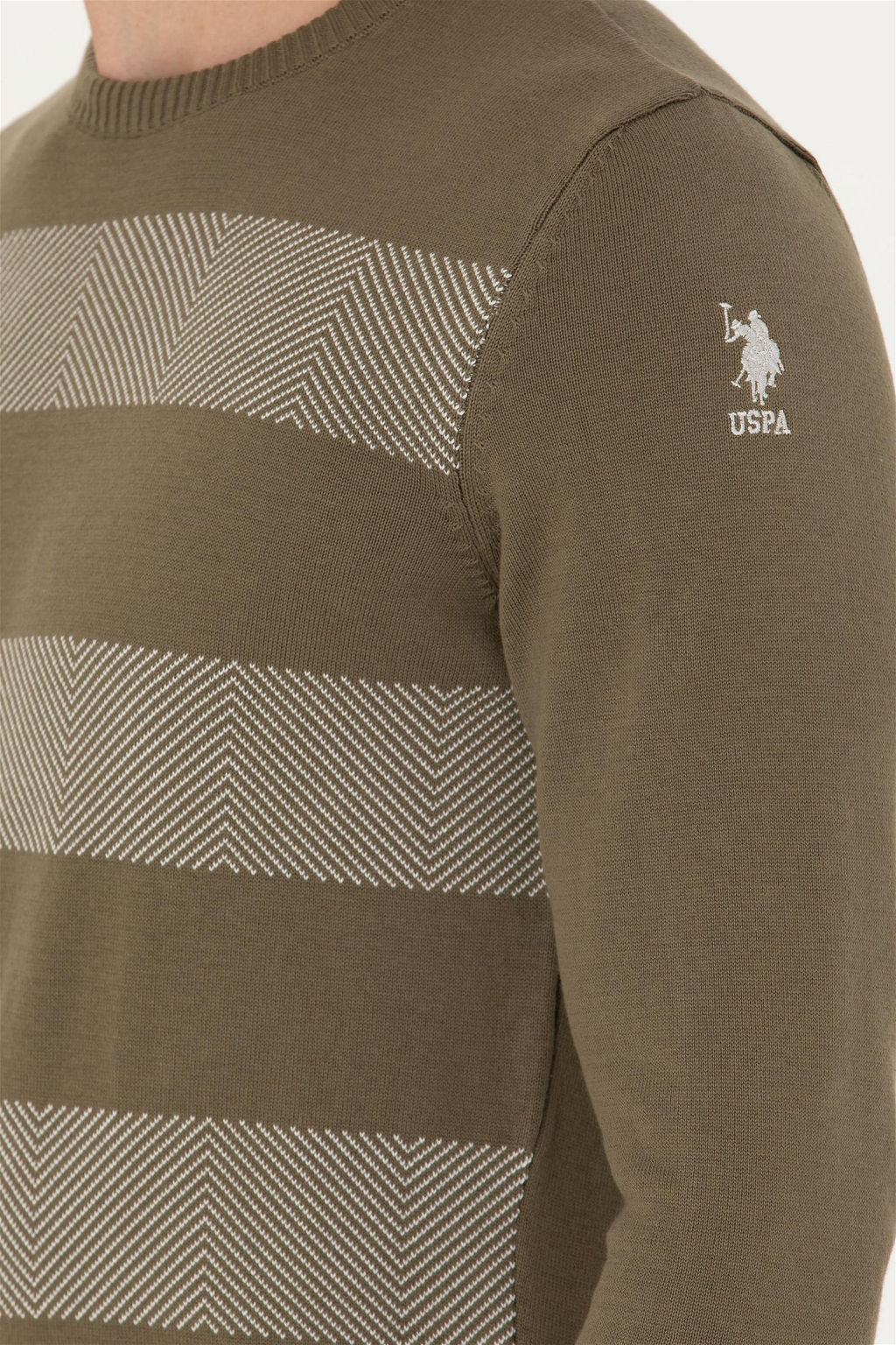 U. S. Polo Assn Мужской свитер цвета хаки - U.s. polo assn фото 7