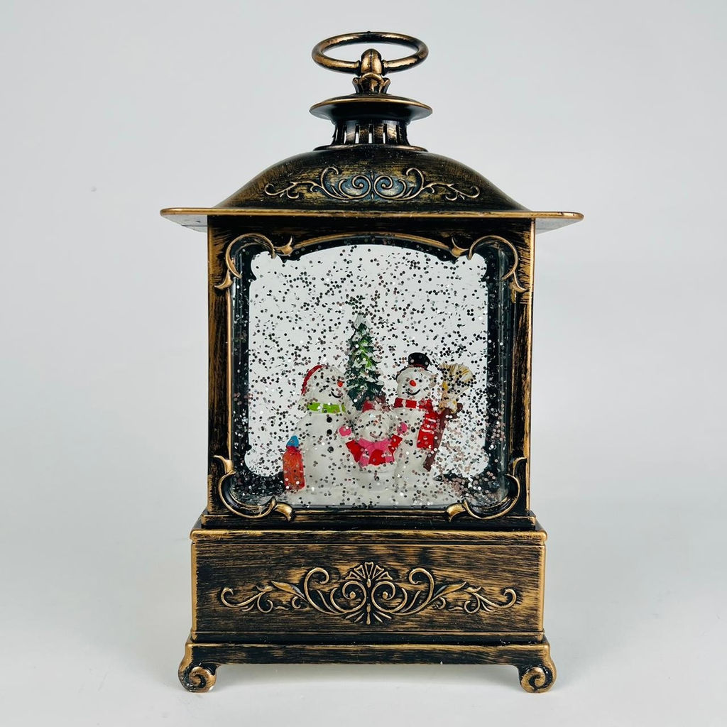 Новогодний декор Фонарь стекло 23 см в ассортименте (арт. K-8) - Ип лебедев о.ю фото 3