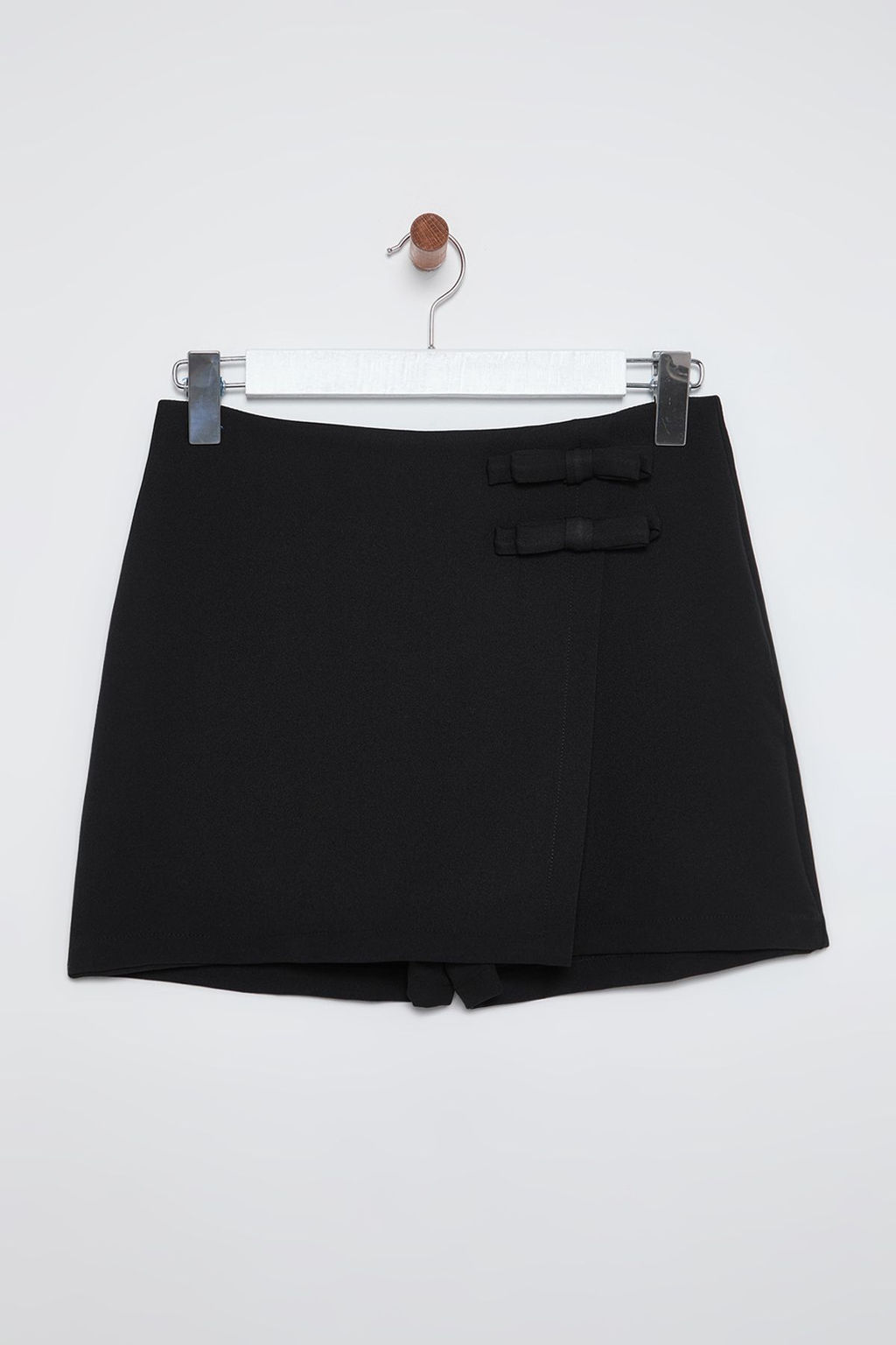 Siyah Mini Fiyonk Detayl? Dokuma Sort Etek TWOSS25SR00011 - Trendyolmilla фото 7