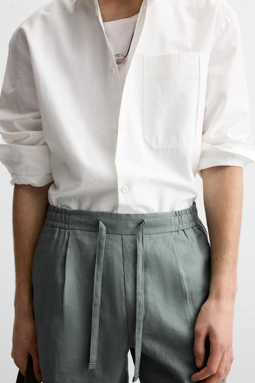 100% LINEN REGULAR FIT BERMUDA SHORTS - Zara фото 5