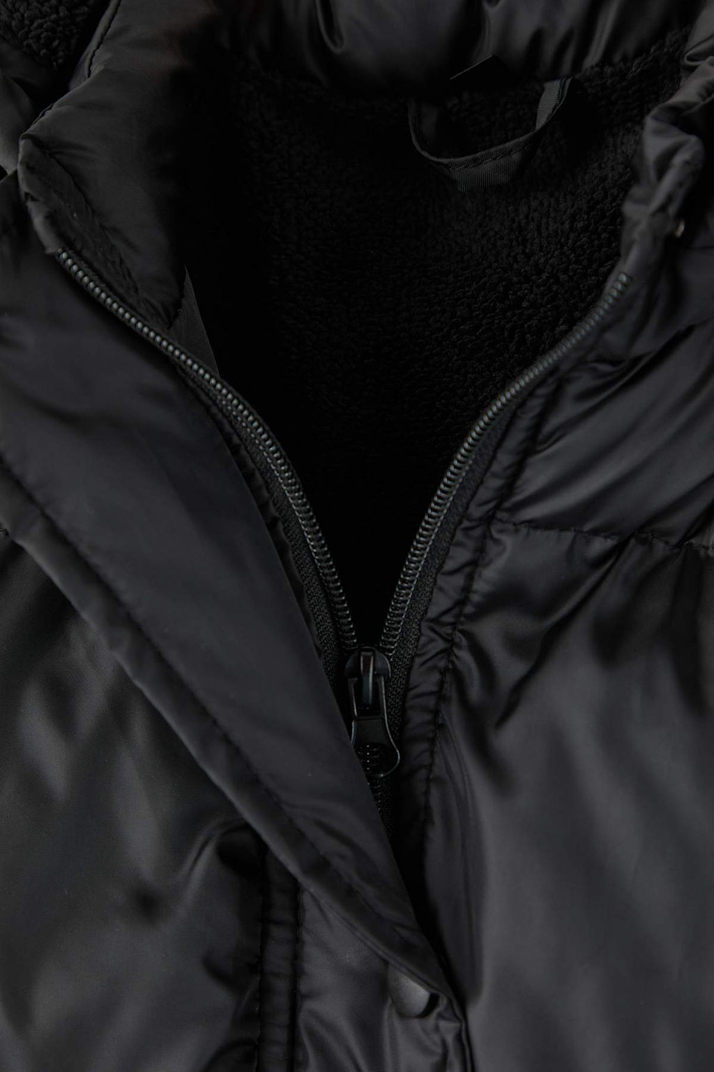 Siyah K?z Cocuk Duz Dik Yaka Regular Mont TKDAW26MO00017 - Trendyolmilla фото 3