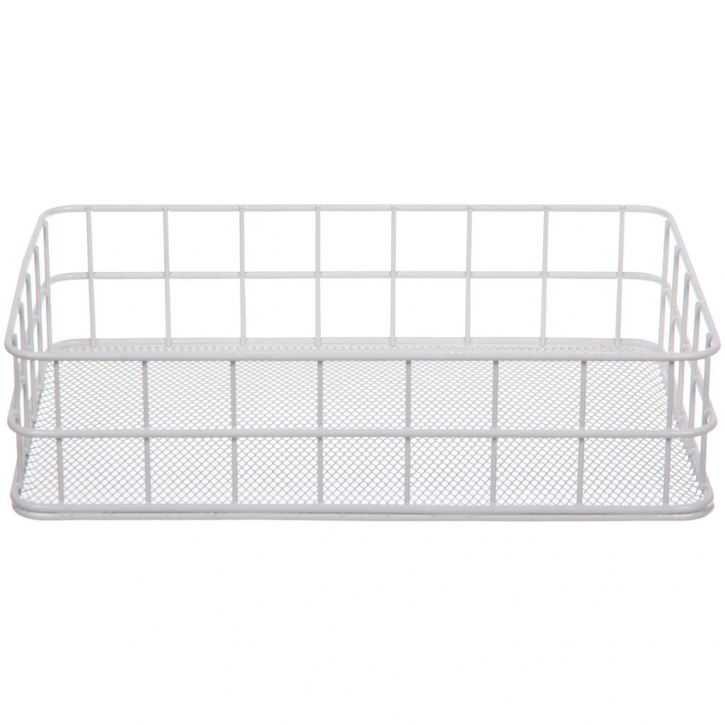 Корзинка металлическая настольная "ЛОФТ ТАМБЛ", цвет белый, 25*16*6см (Лейбл Селфи)
