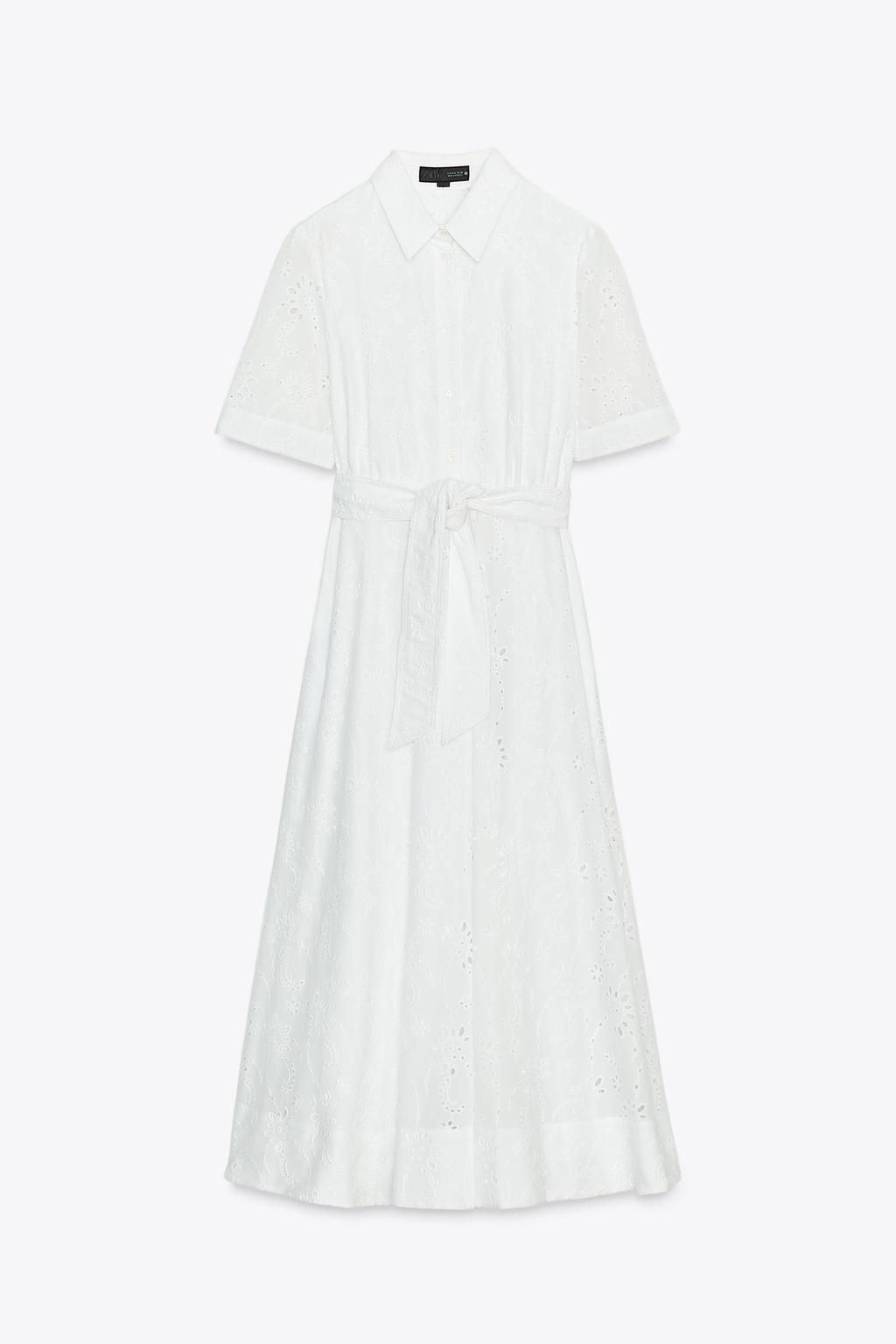 ZW COLLECTION EMBROIDERED SHIRT DRESS - Zara фото 8