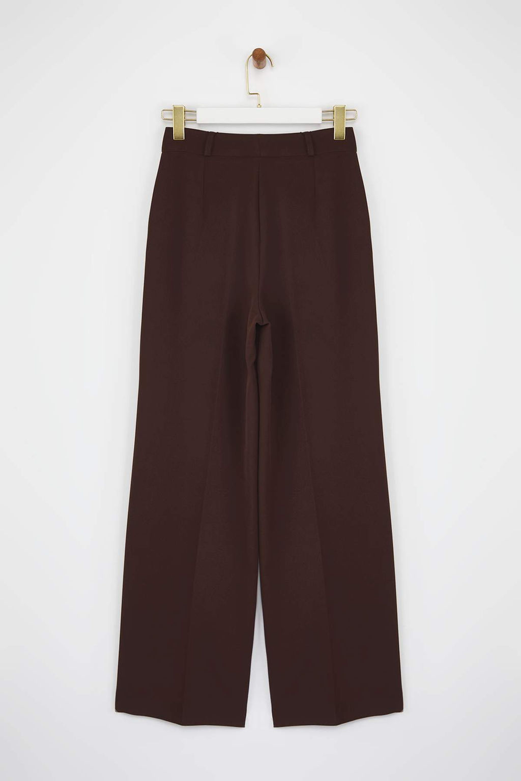 Kahverengi Pilili Wide Leg/Genis Paca Pantolon TWOAW25PL00109