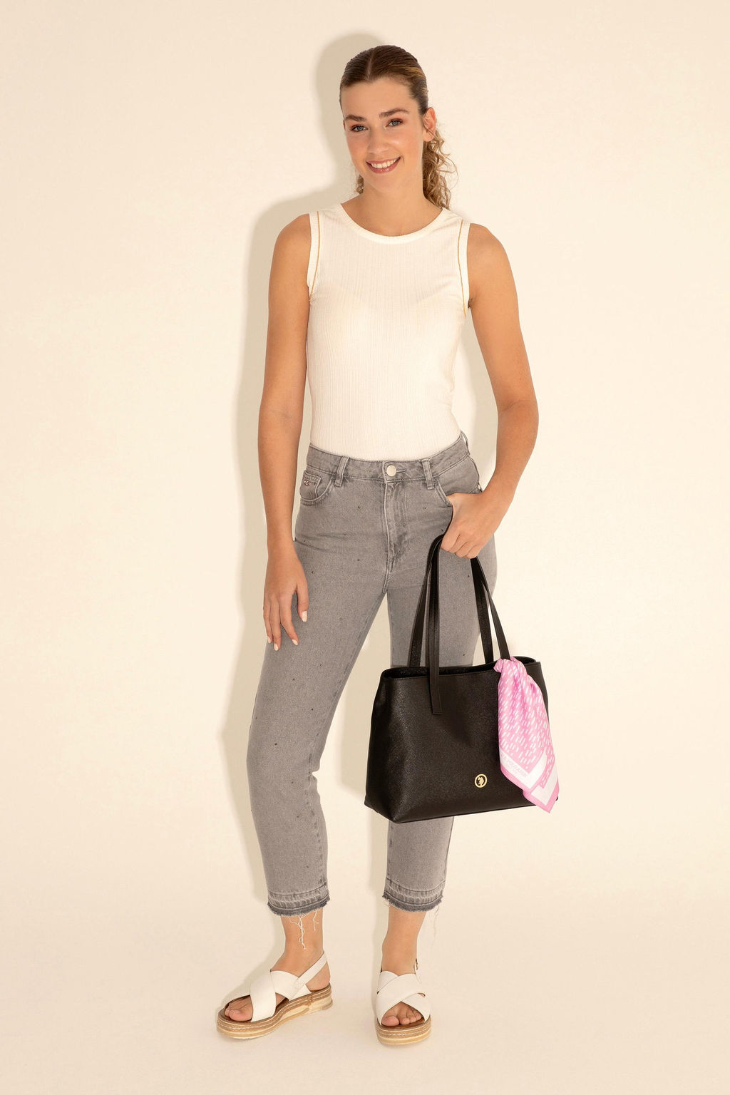 Женская черная подарочная сумка в штучной упаковке с шарфом Неожиданная скидка в корзине - U.s. polo assn фото 9