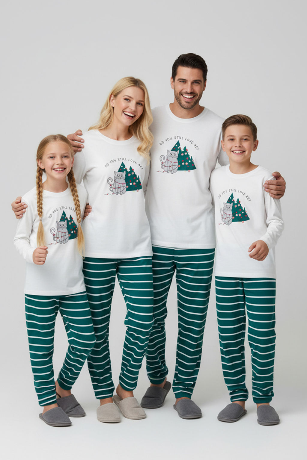 Trendyolmilla Kad?n Couple/Cift Bej %100 Pamuklu Cizgili Y?lbas? Temal? Orme Pijama Tak?m? THMAW25PT00164  фото 12