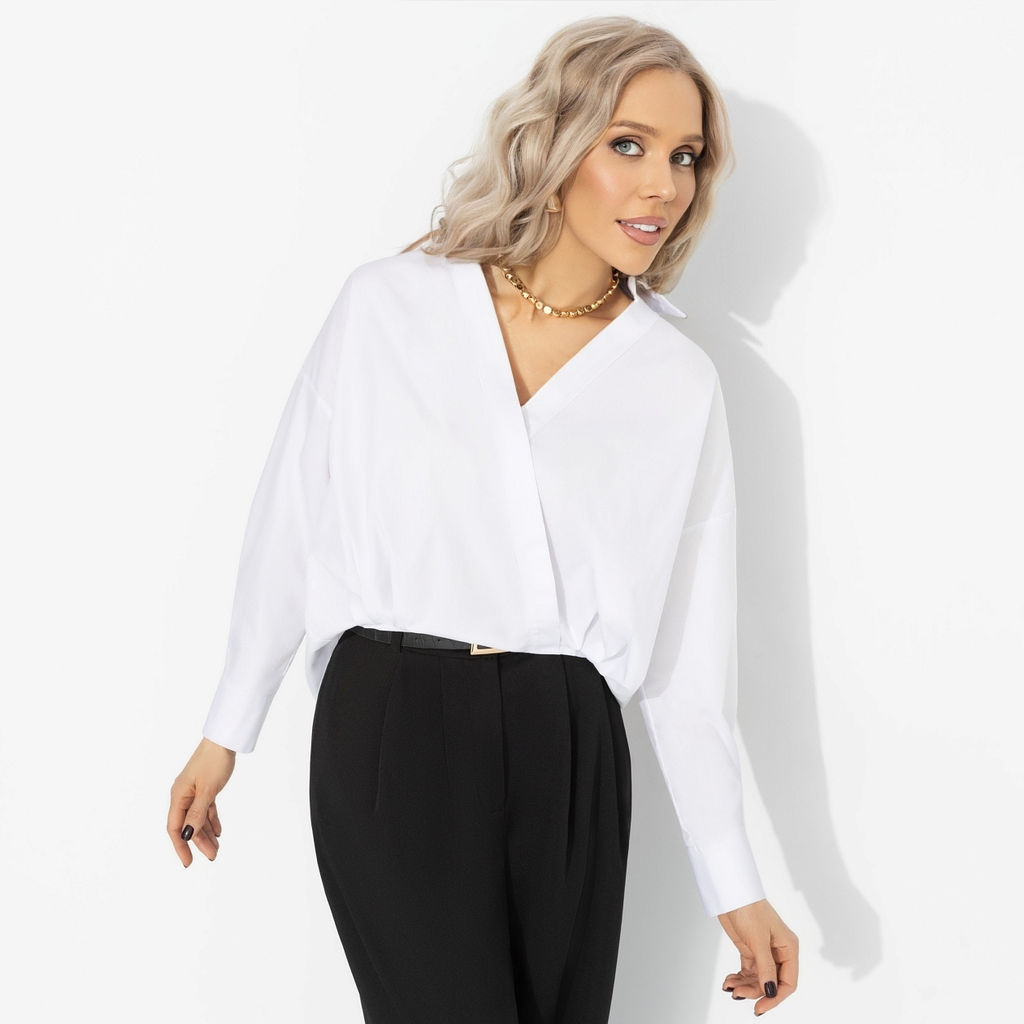 Рубашка хлопковая, На моих условиях (белая) - Charutti фото 8