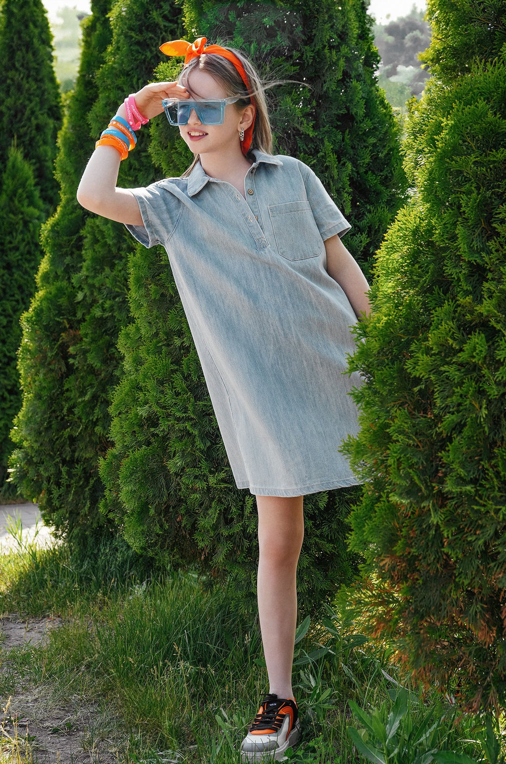 Джинсовое платье с коротким рукавом для девочки Happyfox - Happy fox фото 13