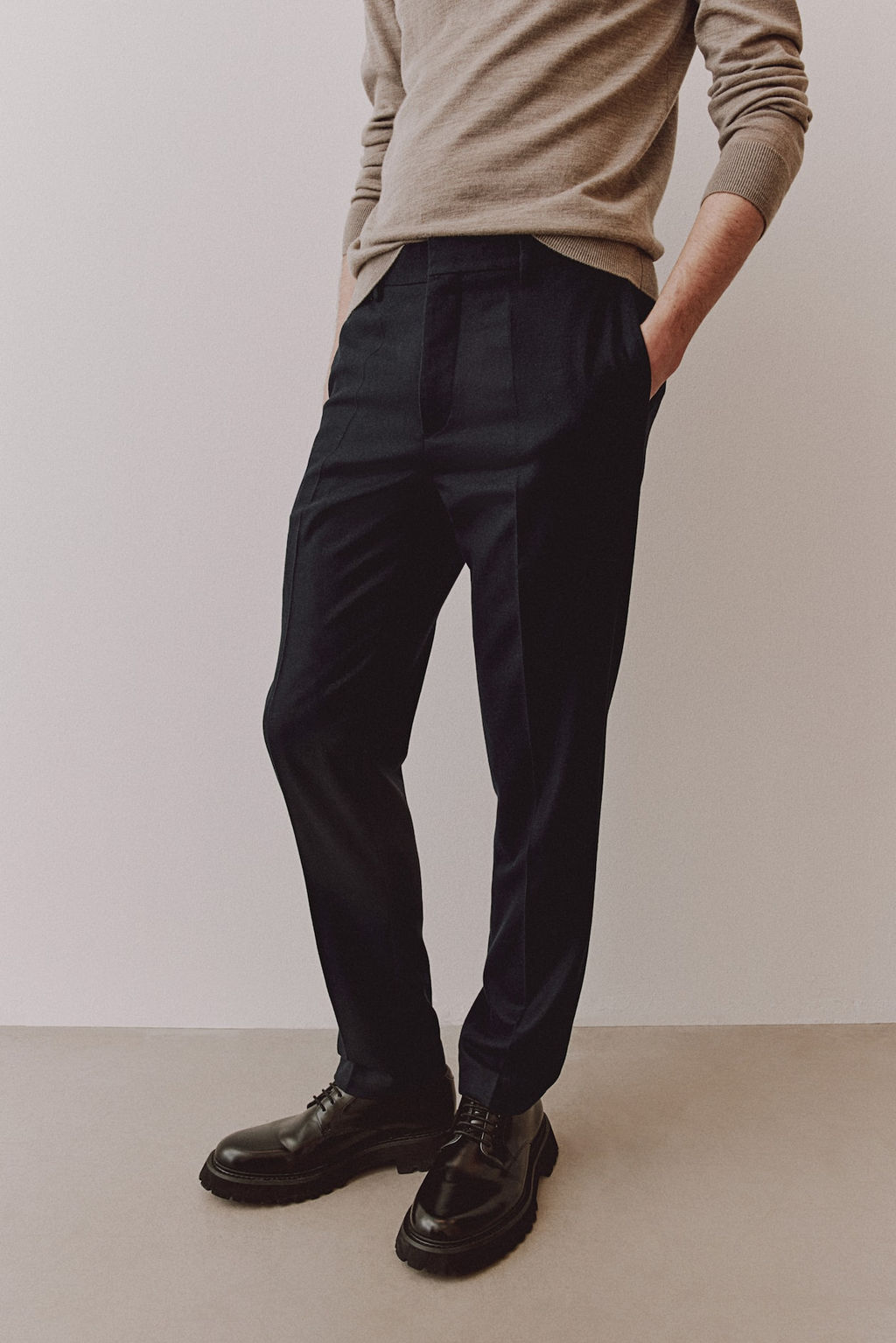 Slim Fit Wool-blend trousers - H&m фото 2