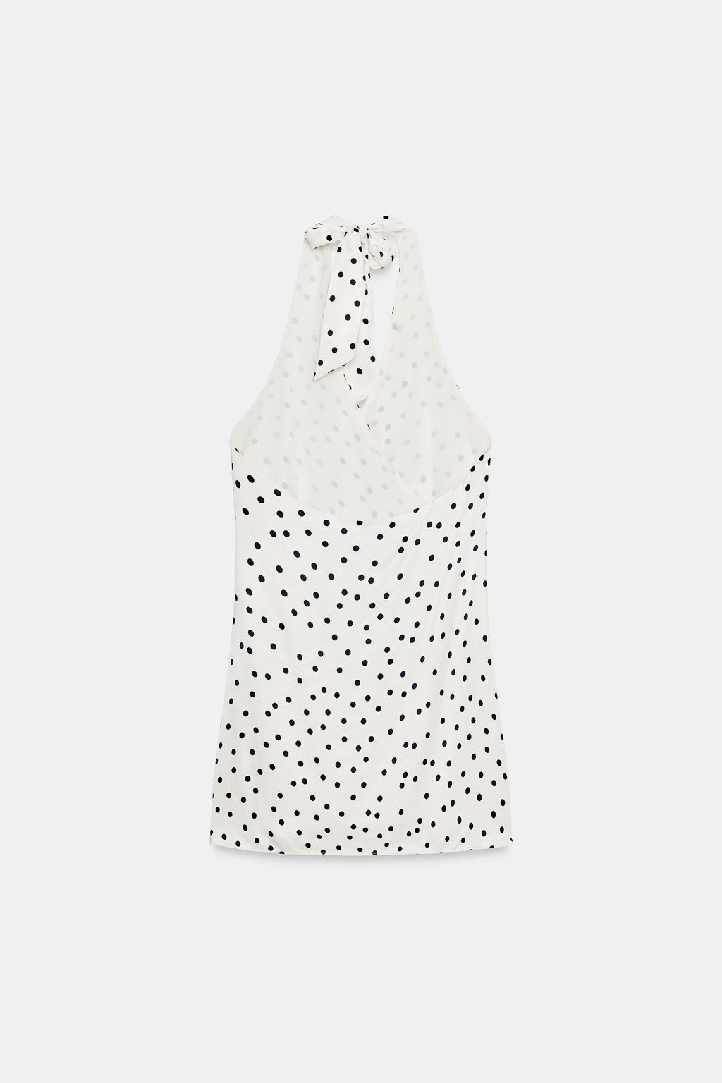 VESTIDO SATINADO HALTER LUNARES / Crudo / Negro - Zara фото 6
