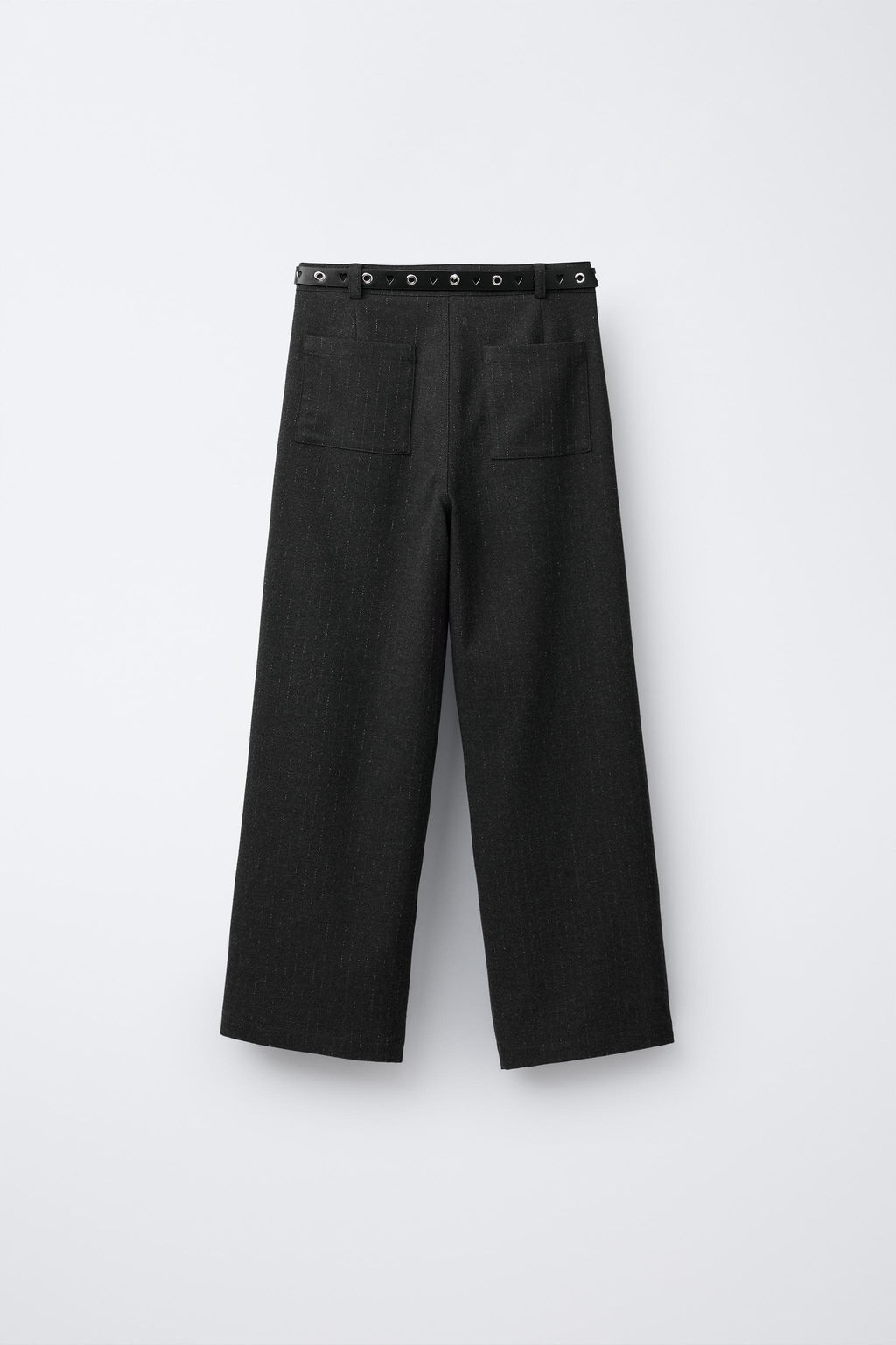 SHINY PINSTRIPED WIDE-LEG TROUSERS - Zara фото 2